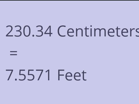 230.34 CM TO FEET