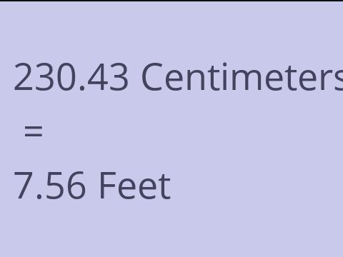 230.43 CM TO FEET