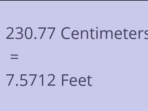 230.77 CM TO FEET