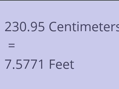 230.95 CM TO FEET