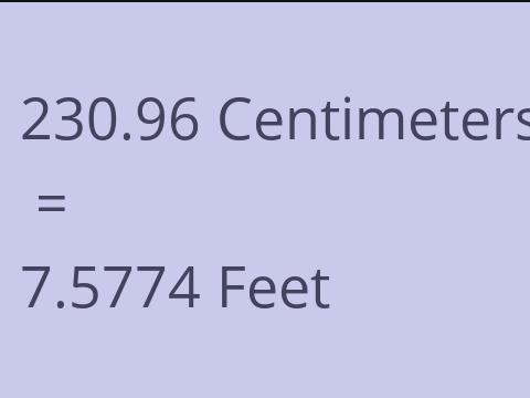 230.96 CM TO FEET