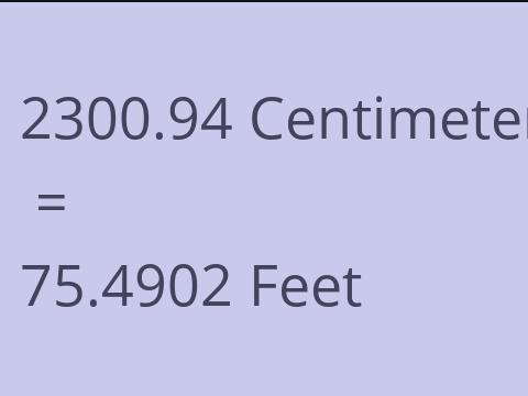 2300.94 CM TO FEET