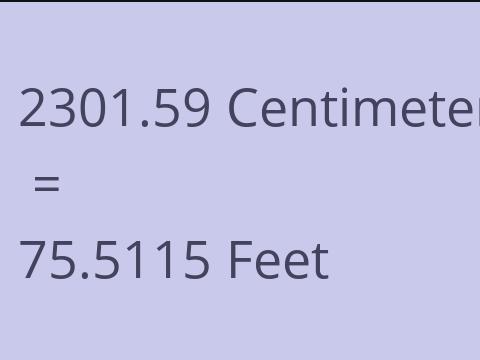 2301.59 CM TO FEET