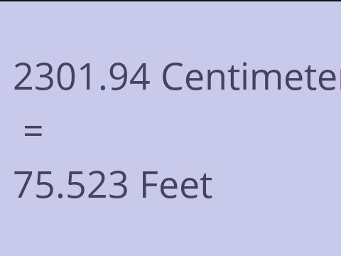 2301.94 CM TO FEET