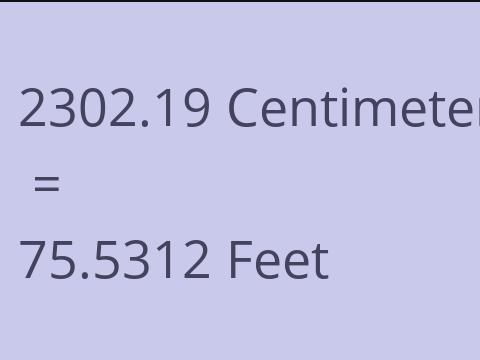 2302.19 CM TO FEET