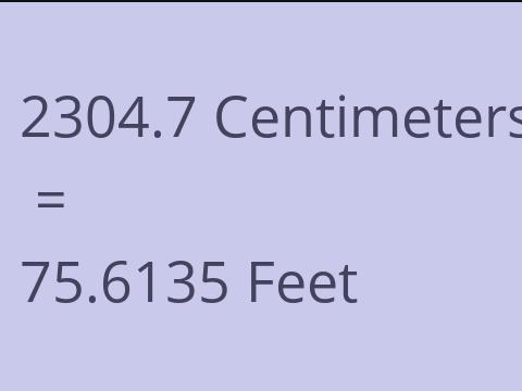 2304.7 CM TO FEET