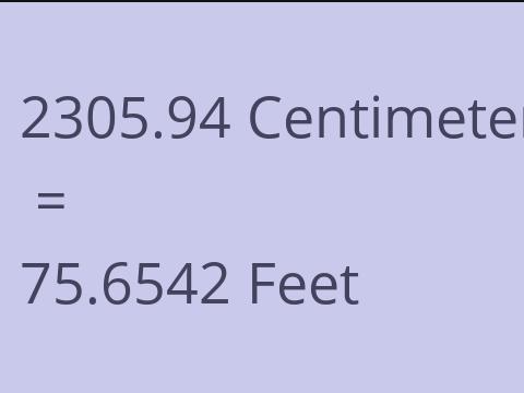 2305.94 CM TO FEET