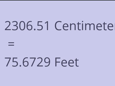 2306.51 CM TO FEET