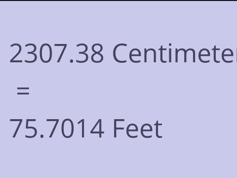 2307.38 CM TO FEET