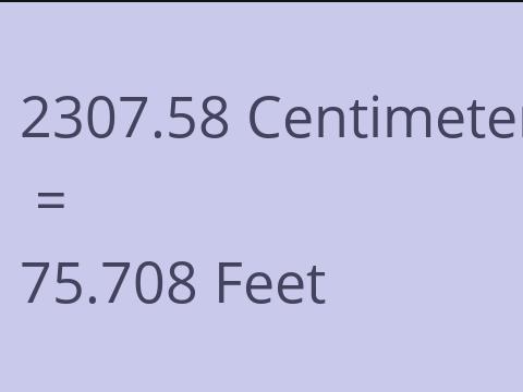 2307.58 CM TO FEET