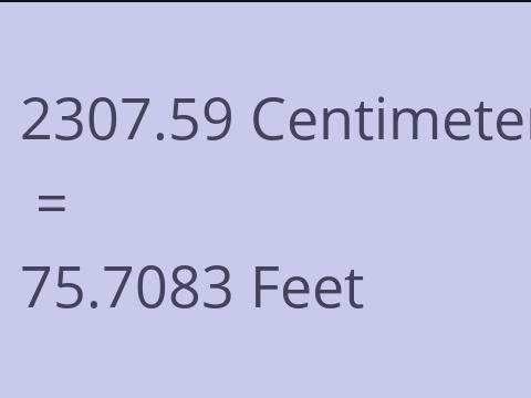 2307.59 CM TO FEET