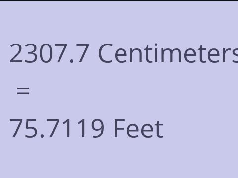 2307.7 CM TO FEET