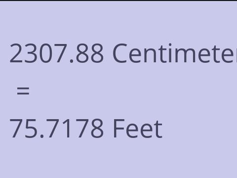 2307.88 CM TO FEET