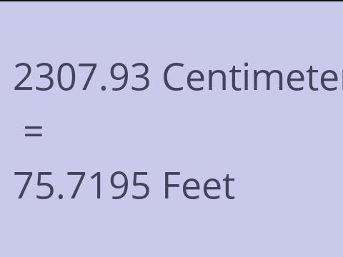 2307.93 CM TO FEET