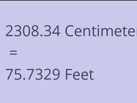 2308.34 CM TO FEET
