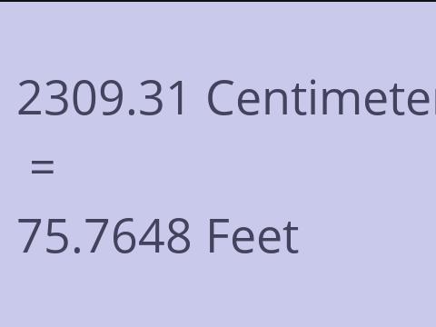 2309.31 CM TO FEET