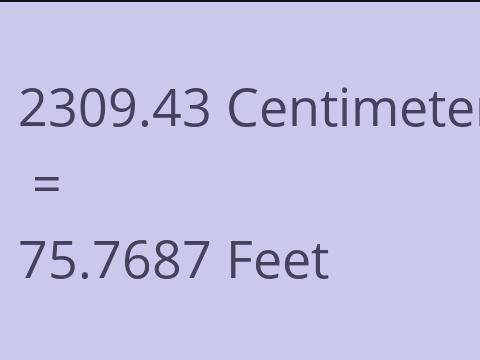 2309.43 CM TO FEET