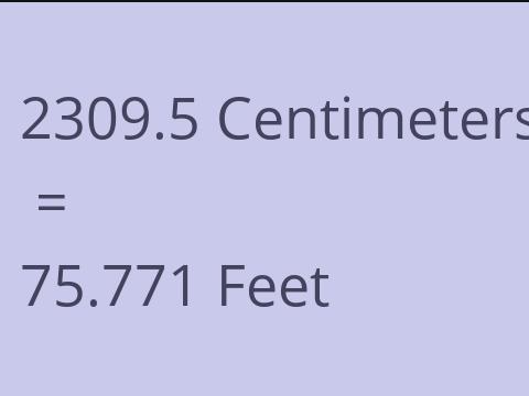 2309.5 CM TO FEET
