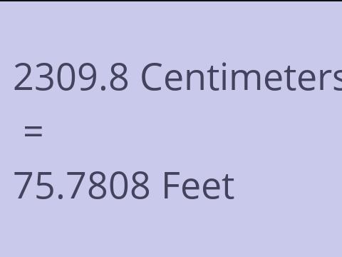 2309.8 CM TO FEET
