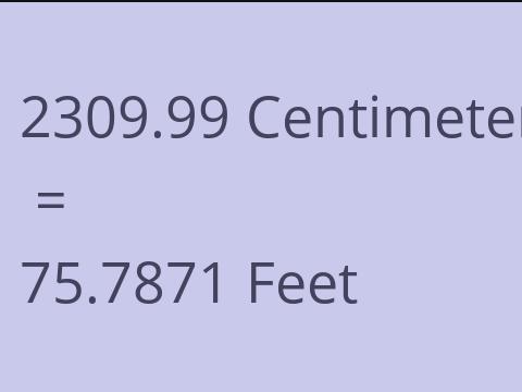 2309.99 CM TO FEET