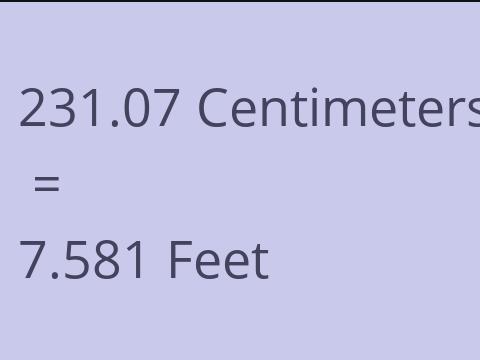 231.07 CM TO FEET