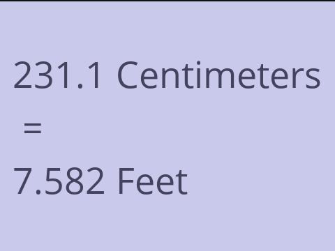 231.1 CM TO FEET