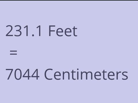 231.1 FEET TO CM