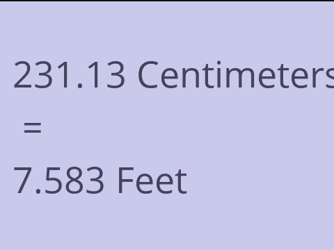 231.13 CM TO FEET