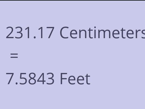 231.17 CM TO FEET