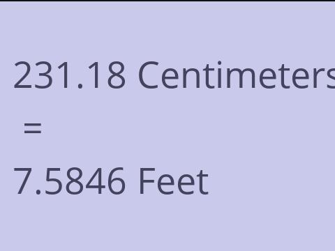 231.18 CM TO FEET