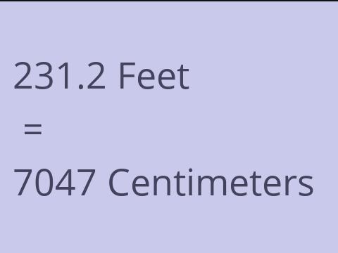 231.2 FEET TO CM