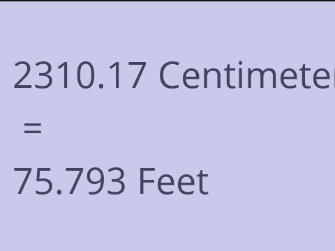2310.17 CM TO FEET
