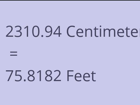 2310.94 CM TO FEET