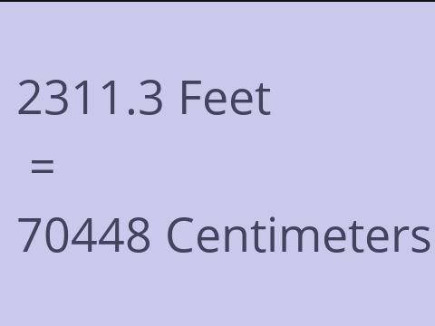 2311.3 FEET TO CM