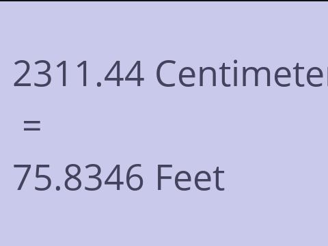 2311.44 CM TO FEET