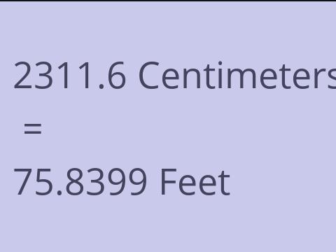 2311.6 CM TO FEET