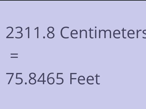 2311.8 CM TO FEET