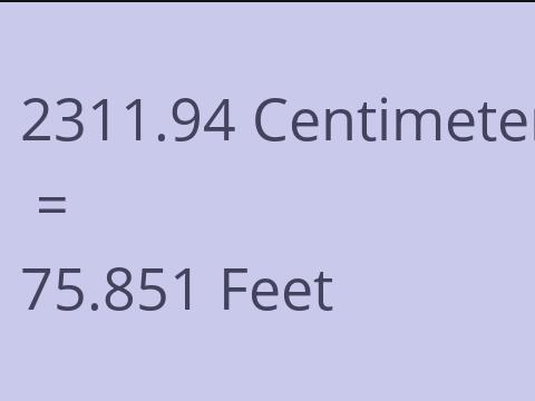 2311.94 CM TO FEET