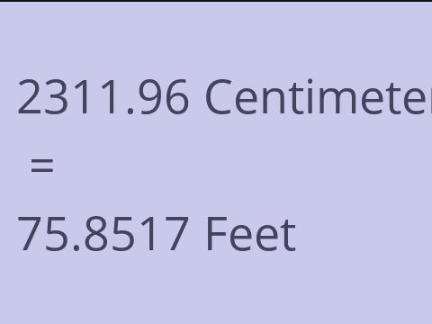2311.96 CM TO FEET
