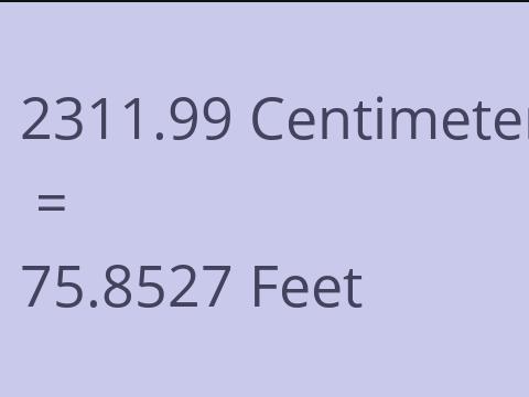 2311.99 CM TO FEET