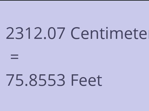 2312.07 CM TO FEET