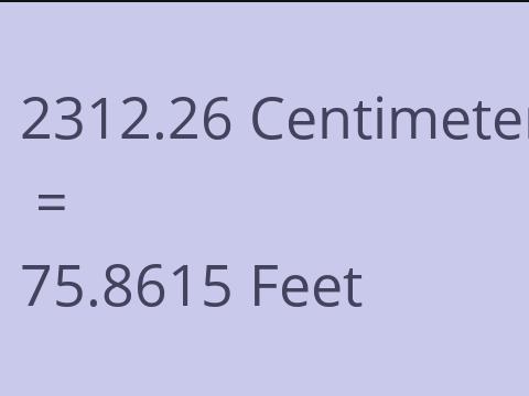 2312.26 CM TO FEET