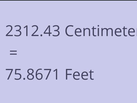 2312.43 CM TO FEET