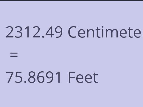 2312.49 CM TO FEET