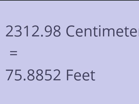 2312.98 CM TO FEET