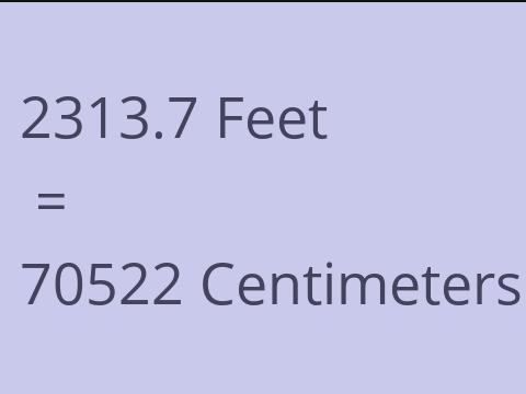 2313.7 FEET TO CM