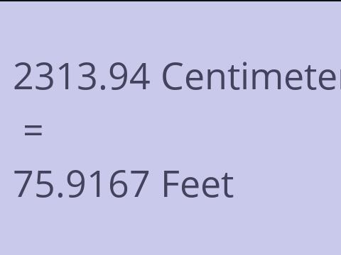 2313.94 CM TO FEET