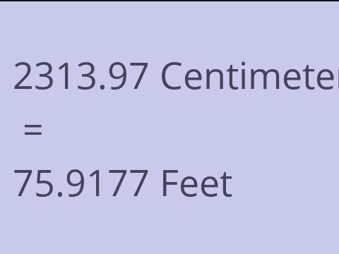 2313.97 CM TO FEET