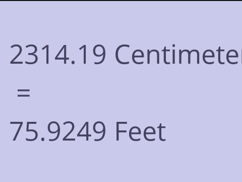 2314.19 CM TO FEET