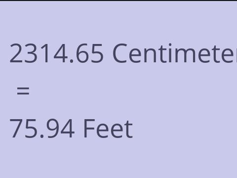 2314.65 CM TO FEET